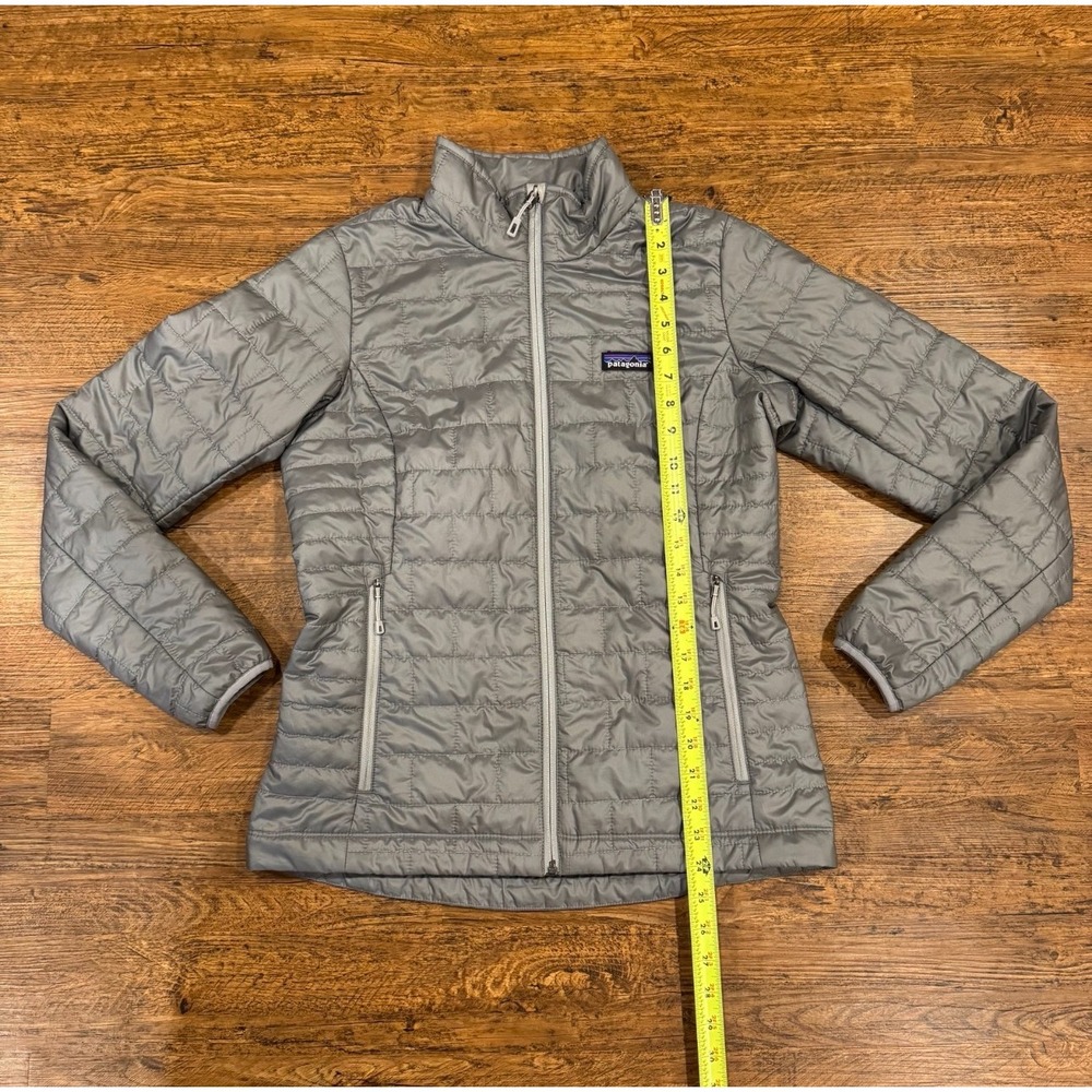 Patagonia Gray Outdoor Hiking Casual Quilted Full Zip Nano Puff Jacket Women's S - Picture 7 of 9